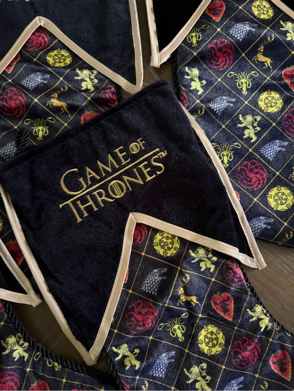 Game of Thrones Black & Gold Holiday Stockings - Set of 4